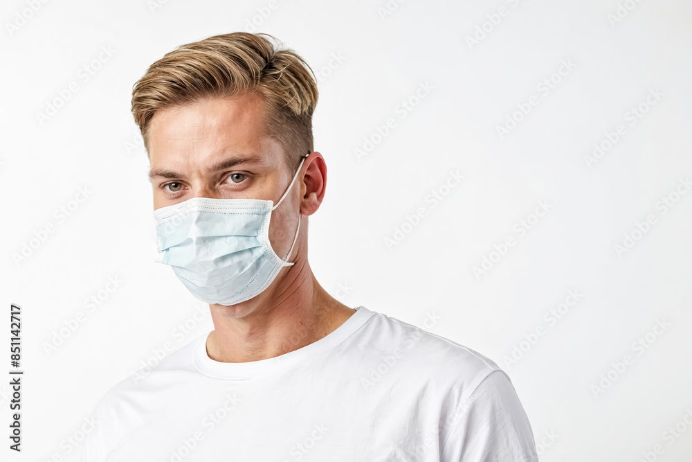 Portrait of a Young Man Wearing a Protective Face Mask Portrait of a Young Man Wearing a Protective Face Mask