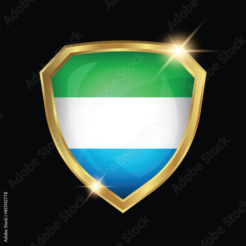Free Download Sierra Leone Flag Golden Shield Logo - GFXLoad