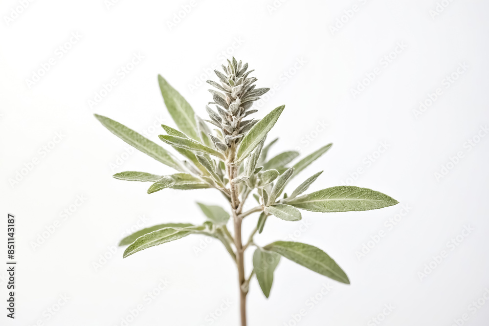 Obraz premium Green Plant with White Background