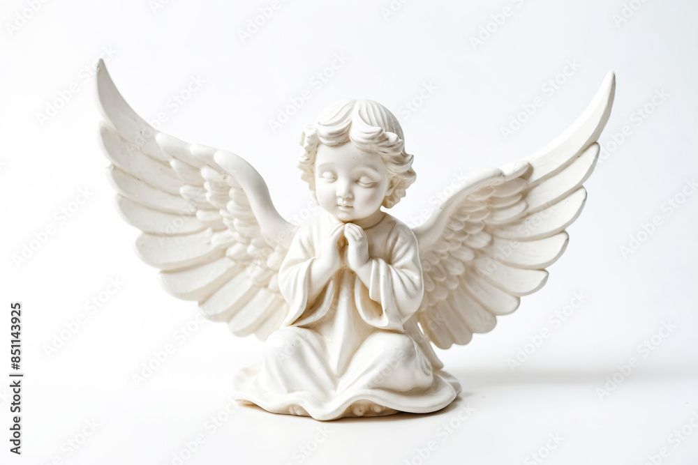 White Angel Figurine Praying with Wings Spread White Angel Figurine Praying with Wings Spread