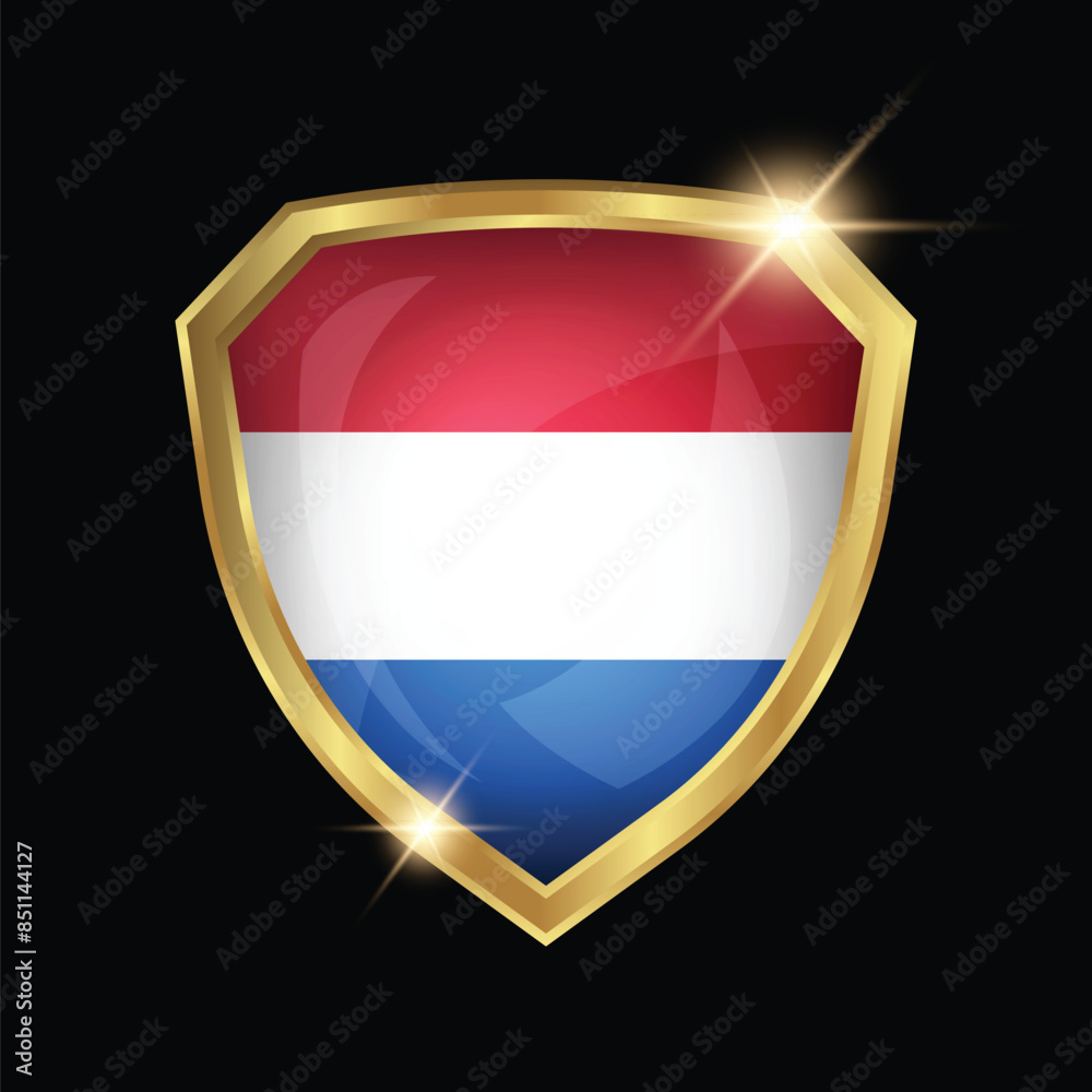 Netherlands Flag Golden Shield Logo Netherlands Flag Golden Shield Logo