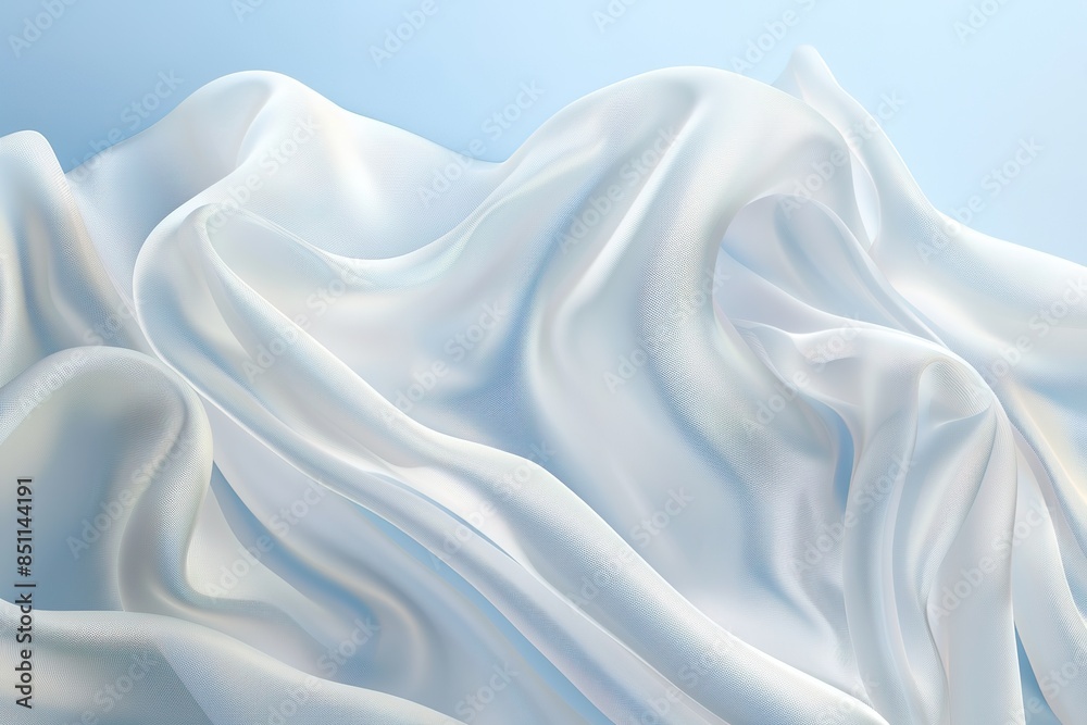 Obraz premium A white fabric with a blue background