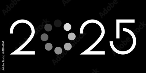 Vector. Happy new year 2025 logo text design. Design templates with 2025 typographic logo. 2025 happy new year symbols collection. Minimalistic backgrounds for branding, banner, cover, postcard.