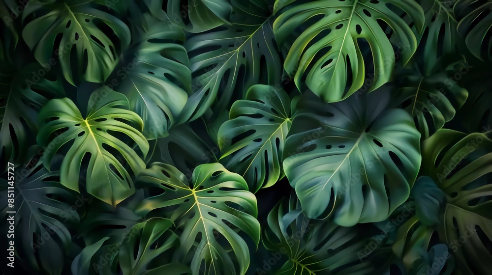 Fototapeta premium Modern tropical leaves background design. Botanical background. Tropical plant background which is very beautiful and amazing