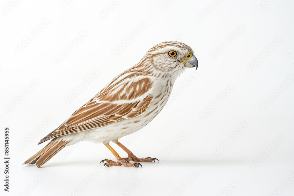 Fototapeta premium Brown and White Bird with Yellow Eyes