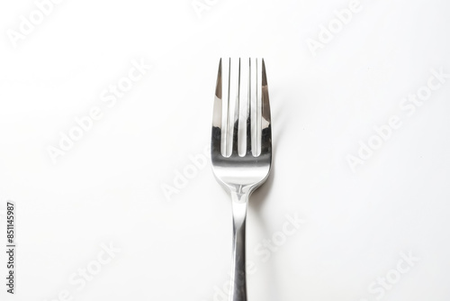 Silver Fork on White Background