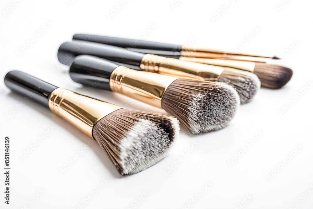 Fototapeta premium Makeup Brushes Isolated on White Background