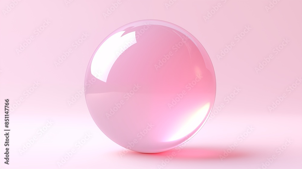 Elegant Transparent Pink Sphere with Glossy Surface Elegant Transparent Pink Sphere with Glossy Surface