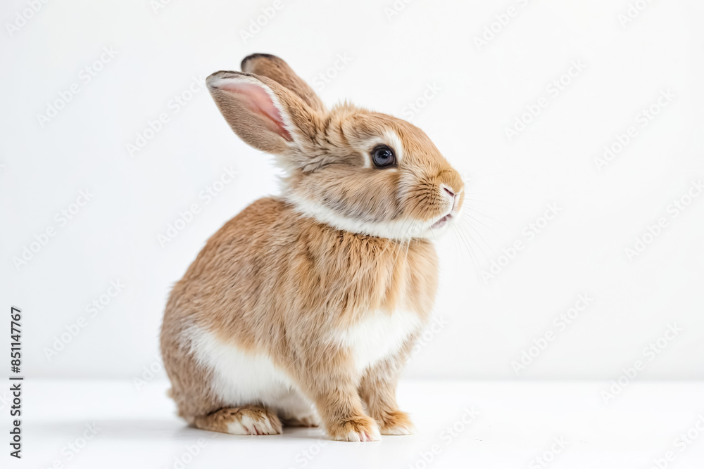 Cute fluffy bunny rabbit on white background Cute fluffy bunny rabbit on white background