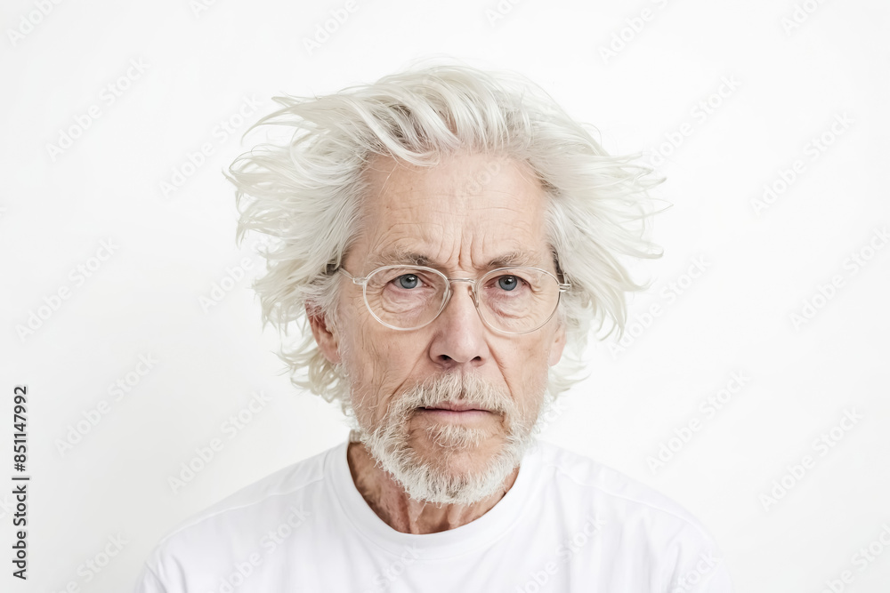 Portrait of a Serious Senior Man with Gray Hair and a Beard Portrait of a Serious Senior Man with Gray Hair and a Beard