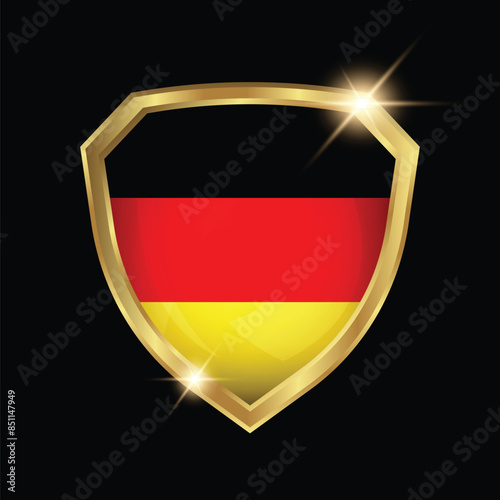 Germany Flag Golden Shield Logo