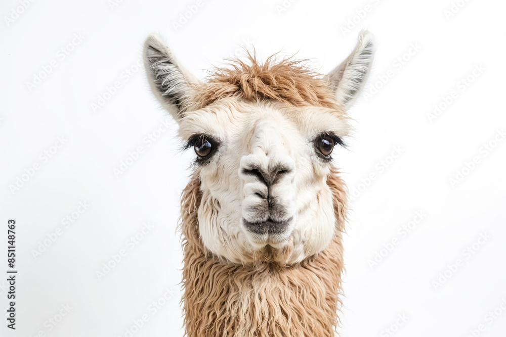Obraz premium Close Up Portrait of a Curious Alpaca