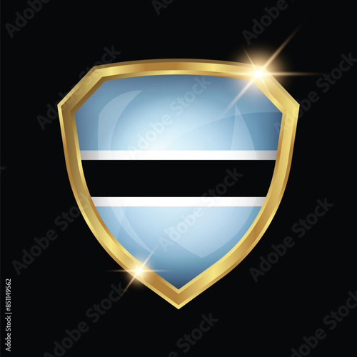 Botswana Flag Golden Shield Logo Free Download Botswana Flag Golden Shield Logo - GFXLoad