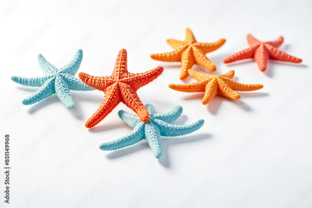 Colorful Starfish on White Background Colorful Starfish on White Background