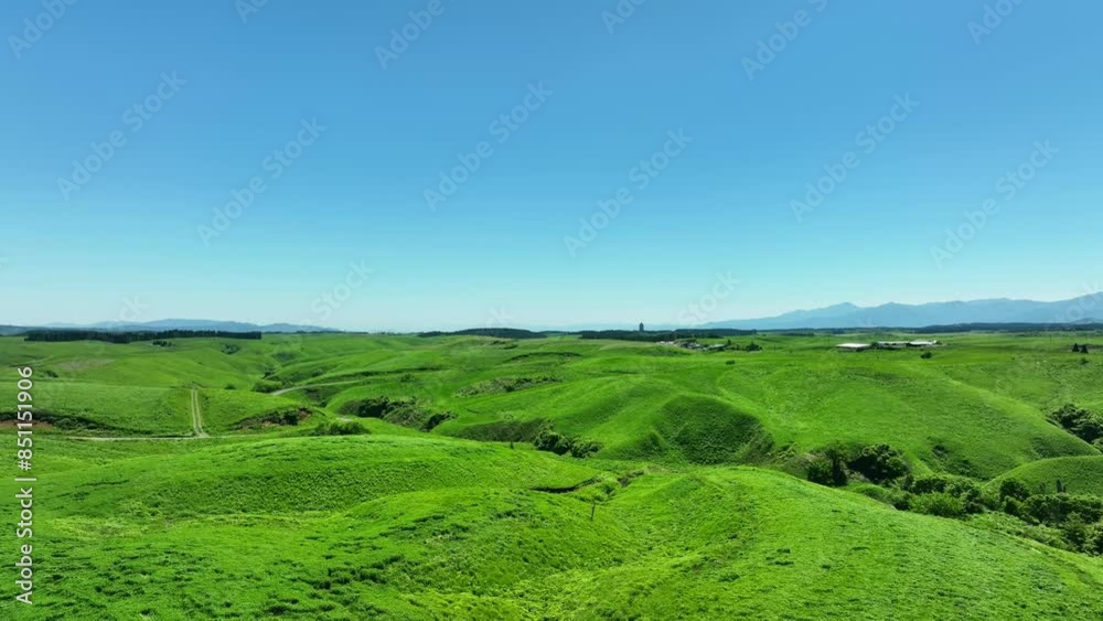 Drone aerial shots of spectacular greenery mountain forest and blue sky. Dynamic natural scenery. Drone aerial shots of spectacular greenery mountain forest and blue sky. Dynamic natural scenery.