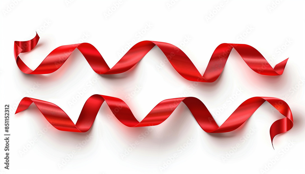 Red Bows on White Background - Festive and Decorative Concept Red Bows on White Background - Festive and Decorative Concept