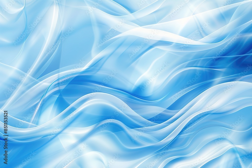Abstract blue and white background with dynamic waves, perfect for technology or digital marketing themes.
