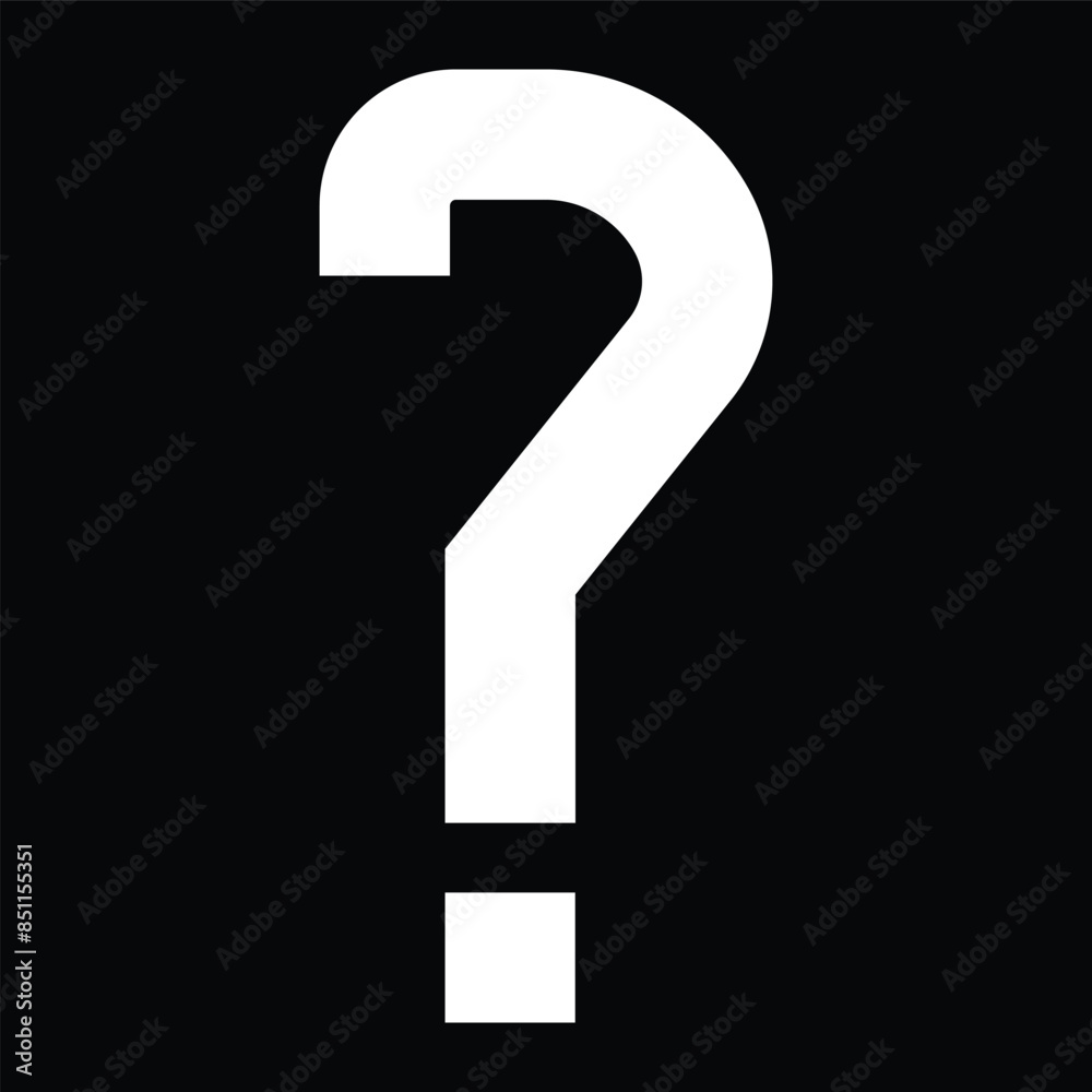Black and White Question Mark Icon Black and White Question Mark Icon
