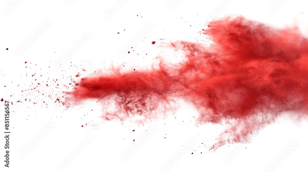 Chalk pieces and dust flying, effect explode isolated on transparent white background, clipping path