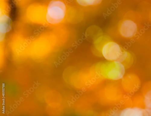 Bokeh autumn leaves. Fall blurred background orange color. Fall nature. Blurred bokeh background. Autumn defocused nature. Blur backdrop of autumn leaves. Unfocused colorful season. Bokeh lights © be free
