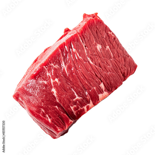 Raw Beef Steak Isolated on Black Background,  Perfect for Grilling or Searing photo