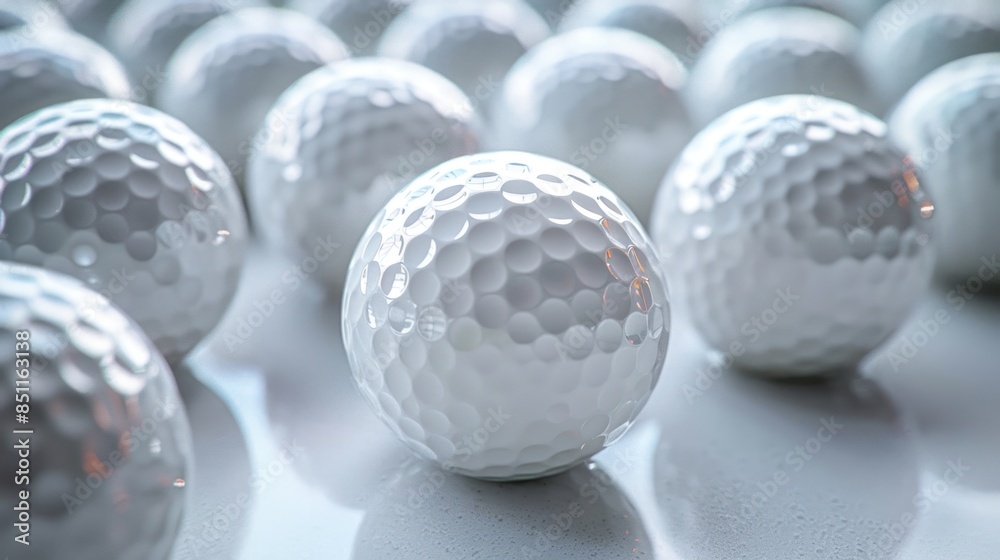 Many golf balls isolated on very clean white Many golf balls isolated on very clean white
