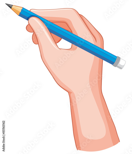 Illustration of a hand gripping a pencil