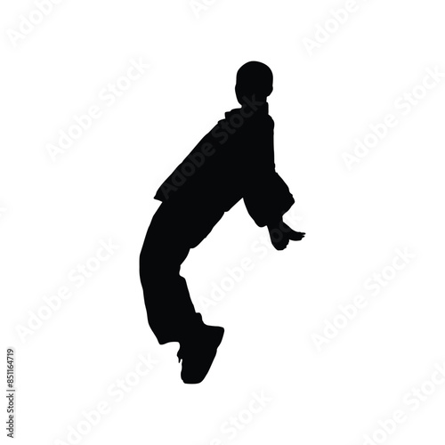 Dancing people silhouette design isolated © Rizky