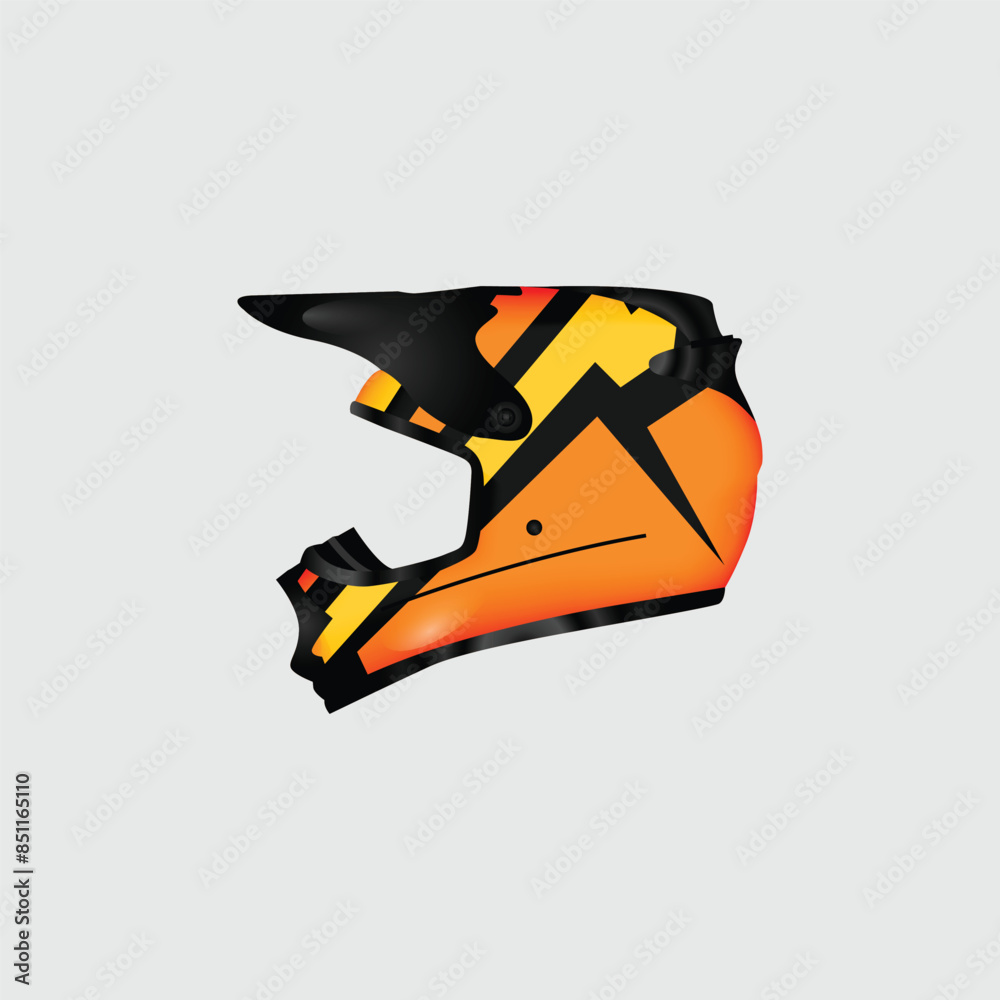 Naklejka premium Motocross helmet racing illustration design sport