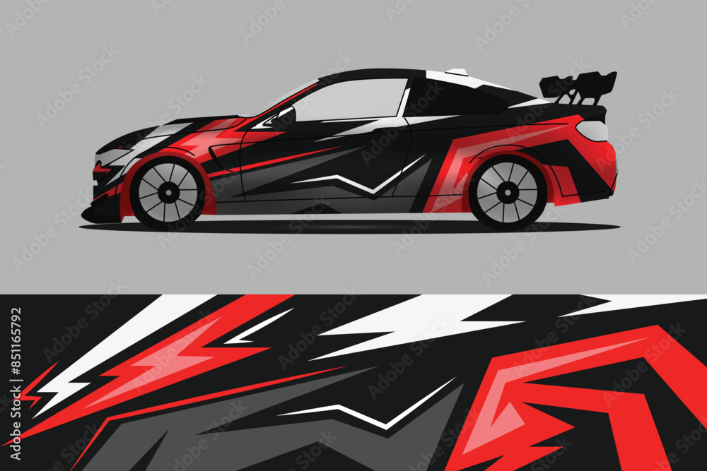 Fototapeta premium Vehicle racing car wrap sticker design print