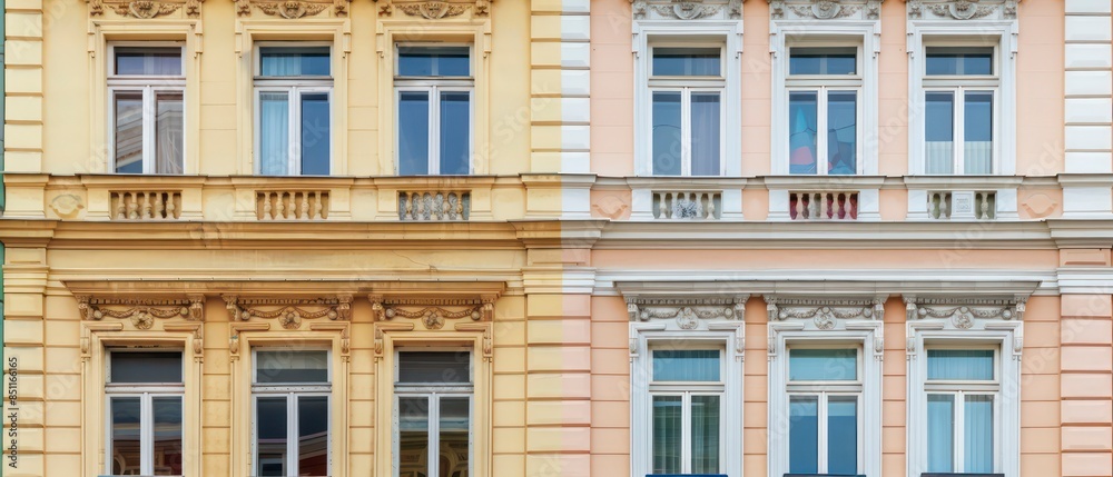 apartment building's historic exterior boasts elegant windows that whisper tales of the city's past apartment building's historic exterior boasts elegant windows that whisper tales of the city's past