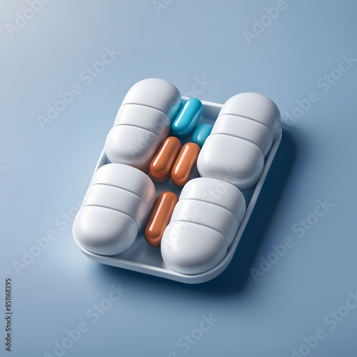 AI-Infused Medicine Pill Concept for Next-Gen Healthcare: A Symbol of Artificial Intelligence Integration in Developing Future Healthcare and Advanced Treatments photo