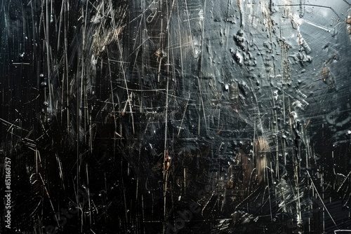 Abstract black textured background with scratches - generative ai