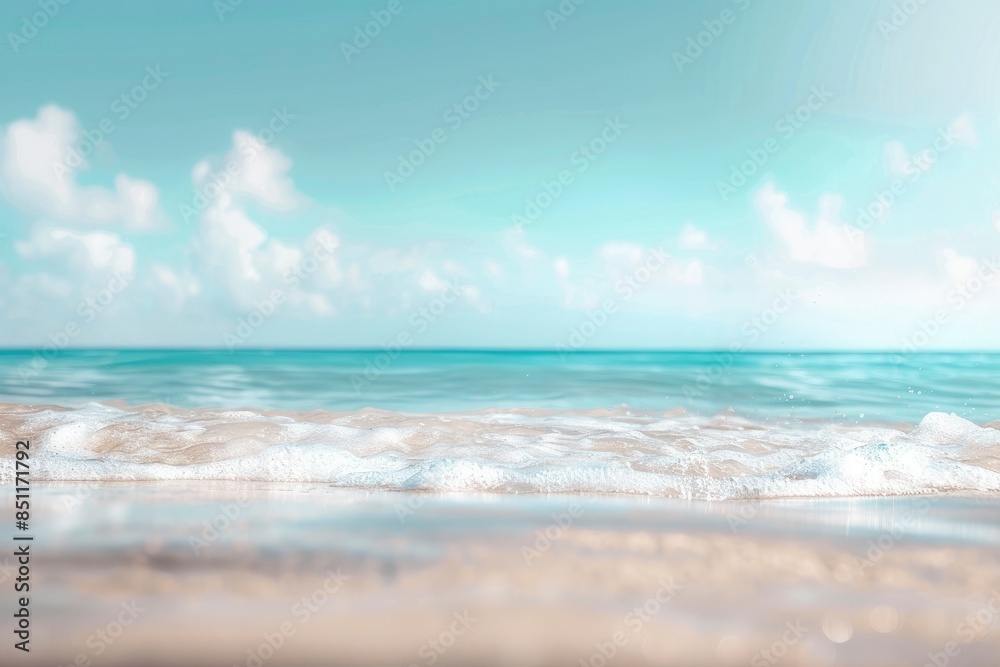 Blurred beach background - generative ai Blurred beach background - generative ai