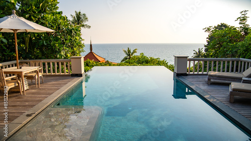 Pool villa in resort in trisara beach in Bang Tao, Phuket, Thailand photo