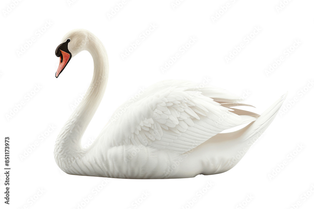 Elegant white swan gracefully floats on water, showcasing its beautiful feathers and serene demeanor. Perfect for nature and wildlife themes. Elegant white swan gracefully floats on water, showcasing its beautiful feathers and serene demeanor. Perfect for nature and wildlife themes.