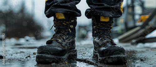 Boots designed for outdoor labor, ensuring comfort and safety while navigating various conditions such as water and challenging terrain photo