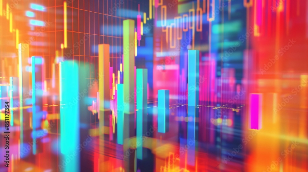 An abstract art installation featuring graphs and charts, represent market volatility and investment growth. Conceptual pieces depict themes of risk, reward, and financial growth An abstract art installation featuring graphs and charts, represent market volatility and investment growth. Conceptual pieces depict themes of risk, reward, and financial growth