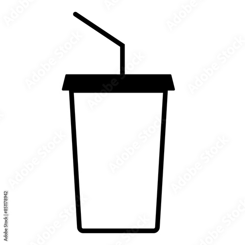 Disposable straw cup with lid