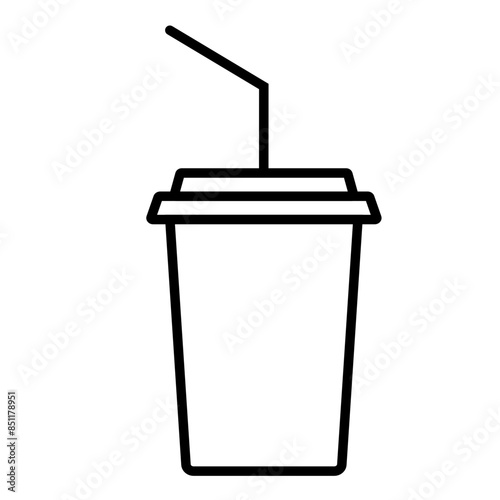 Disposable straw cup with lid