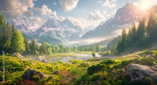 landscape Semi-Realistic Portraits of Nature's Splendor photo