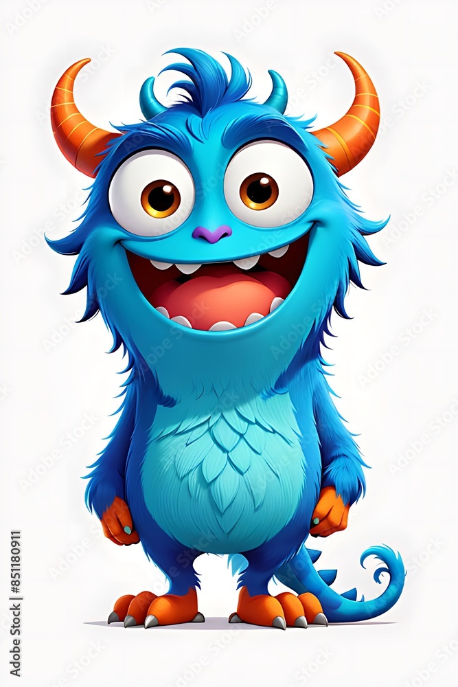 Fototapeta premium Unique and brightly colored monster character designs for screen printing on clothes. Modern, attractive and eye-catching style, suitable for all ages