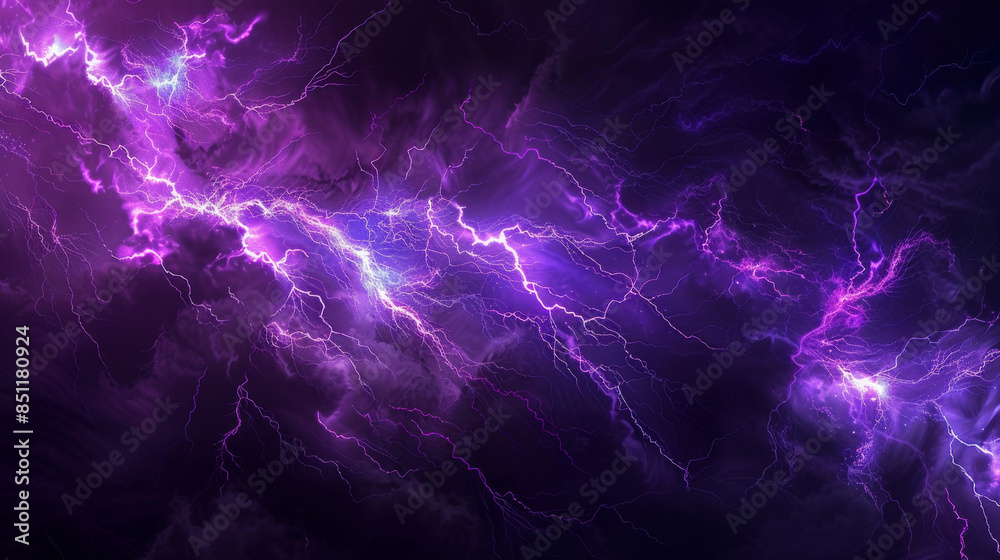 Lightning, purple lightning on a black background, background for