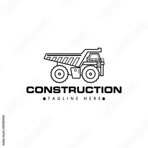 truck mining logo on white background