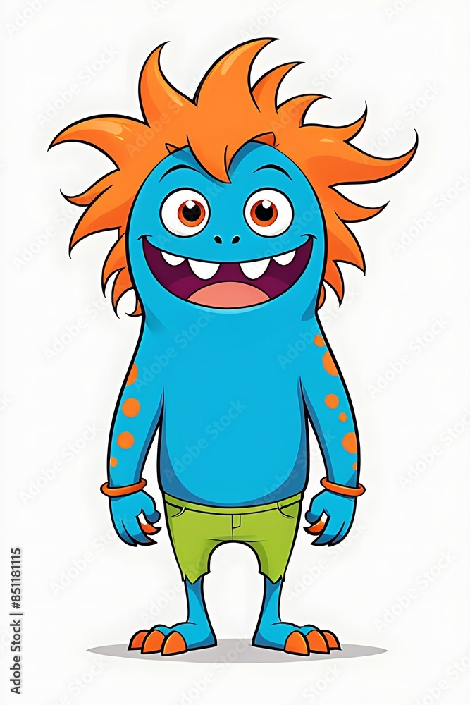 Fototapeta premium Unique and brightly colored monster character designs for screen printing on clothes. Modern, attractive and eye-catching style, suitable for all ages