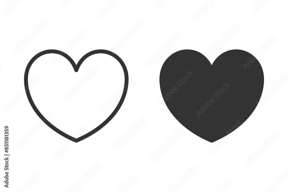 Heart vector icons. Set of love symbols vector illustration Heart vector icons. Set of love symbols vector illustration