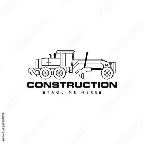 motor grader logo on white background