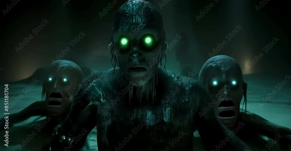 Emergence from the Abyss: A Solemn Figure Surrounded by Watchful Eyes Emergence from the Abyss: A Solemn Figure Surrounded by Watchful Eyes