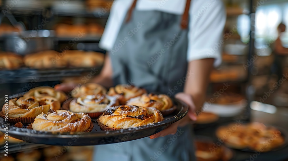 Freshly Baked Cinnamon Rolls being Served at the Bakery with Warm Ambiance and Natural Lighting Freshly Baked Cinnamon Rolls being Served at the Bakery with Warm Ambiance and Natural Lighting