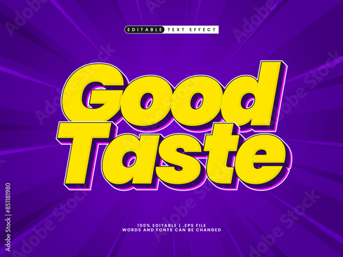 good taste editable text effect in food and drink text style